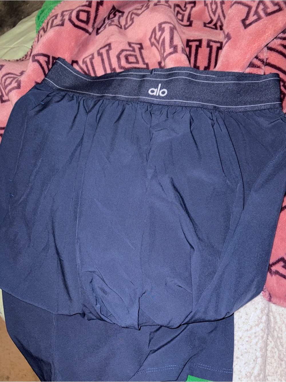 Alo Navy trouser pants with Elastic Waistband large